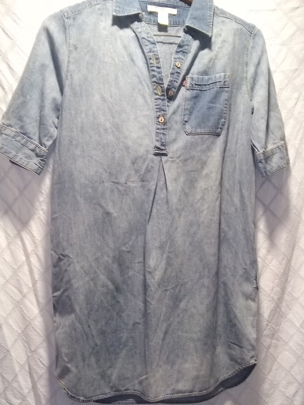 Levi's Light Blue Denim Midi Shirt Dress